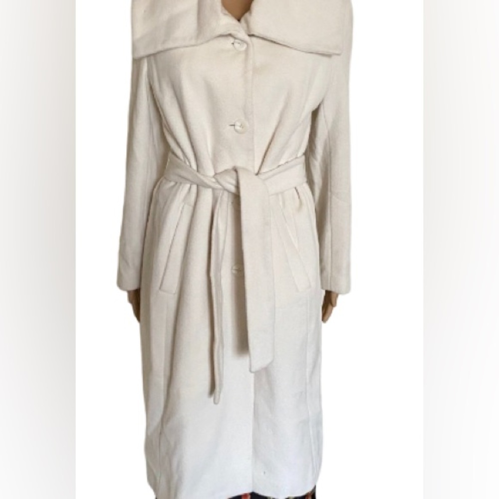 CALVIN KLEIN  Winter Angora / Wool Belted Peacoat Size S